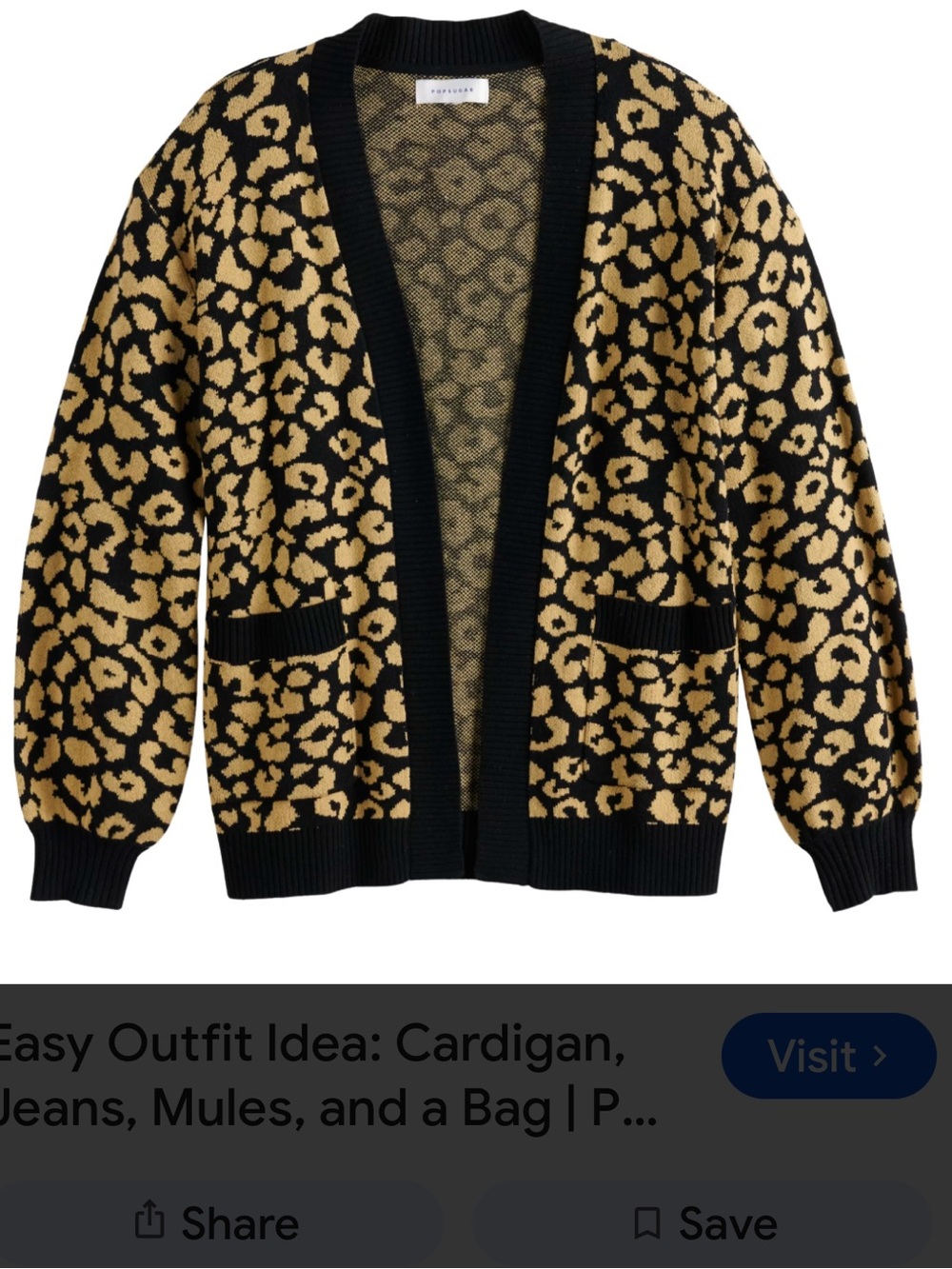 POPSUGAR Black and Beige Leopard Open Cardigan - Picture 10 of 14